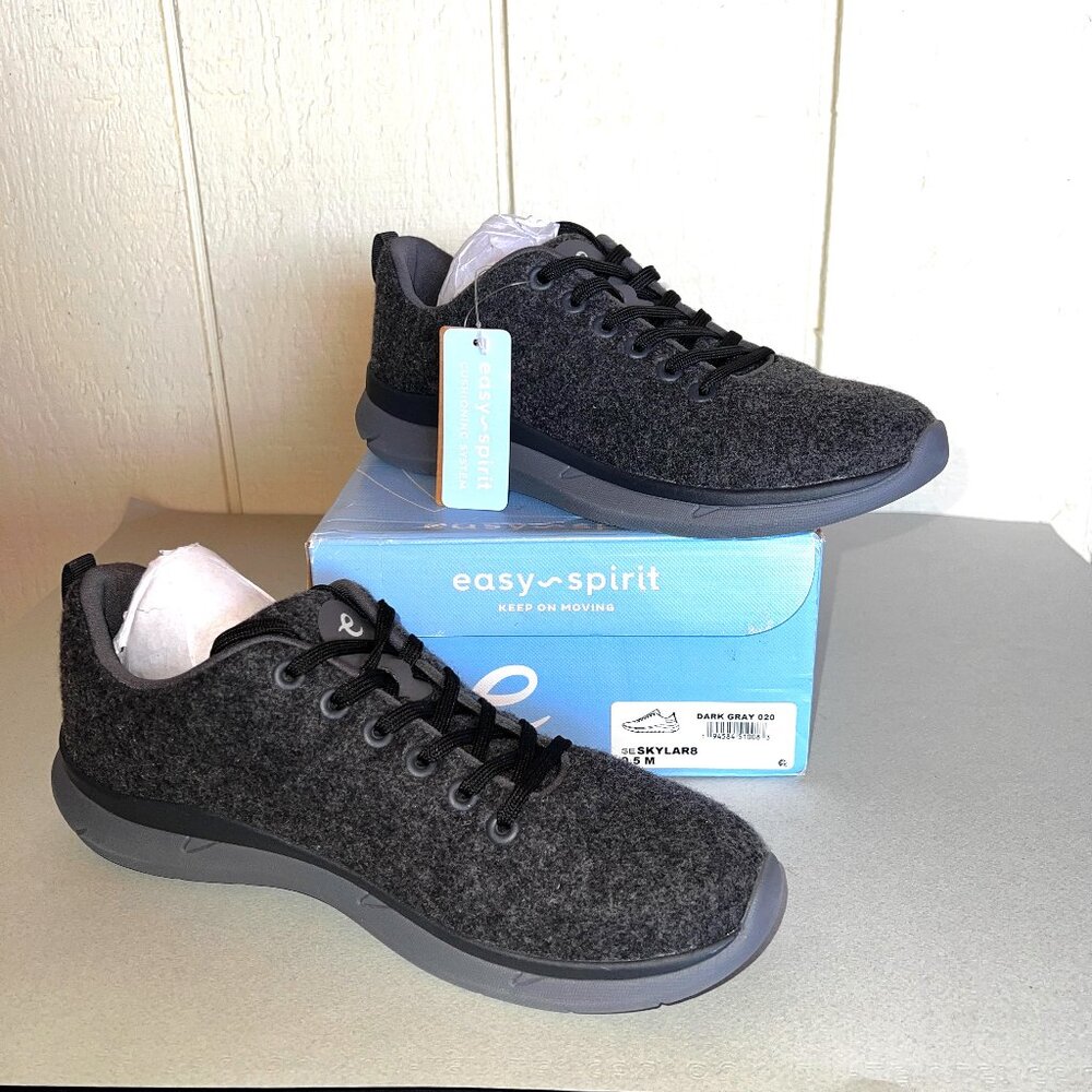 Easy Spirit Skylar Comfort Sneaker 9.5 Dark Gray Wool